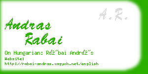 andras rabai business card